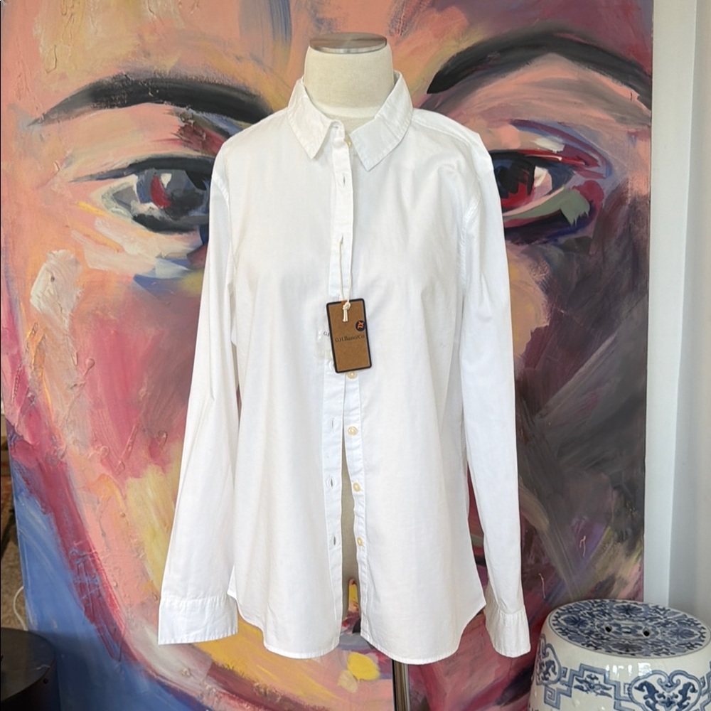 G.H. BASS Classic White Button-Up Shirt XL